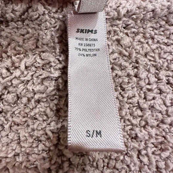 SKIMS Tan Brown Cozy Knit Boucle Short Robe with Belt Size Small/Medium